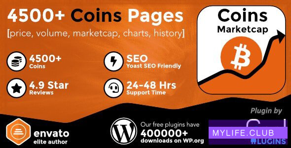 Coins MarketCap v4.3.1 – WordPress Cryptocurrency Plugin 【nulled】