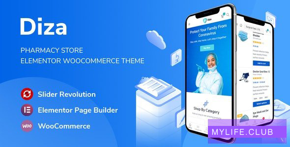 Diza v1.1.10 – Pharmacy Store Elementor WooCommerce Theme