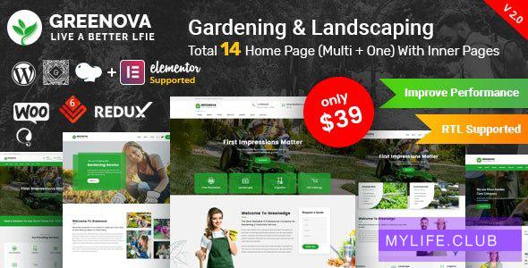 Greenova v2.1 – Gardening & Landscaping WordPress Theme