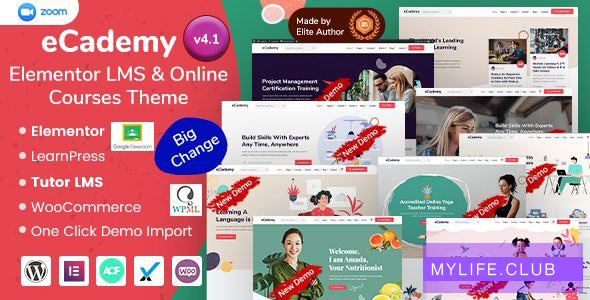 eCademy v4.7 – Elementor LMS & Online Courses Theme 【nulled】