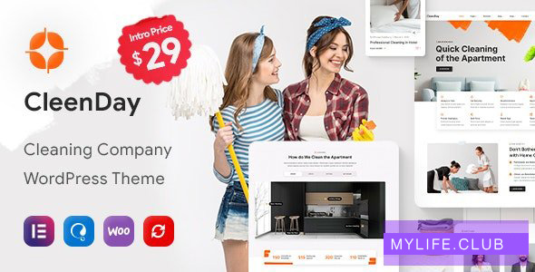 CleenDay v1.0.1 – Cleaning Company WordPress Theme 【nulled】