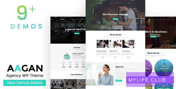 Aagan v2.2 – Agency, Startup WordPress Theme