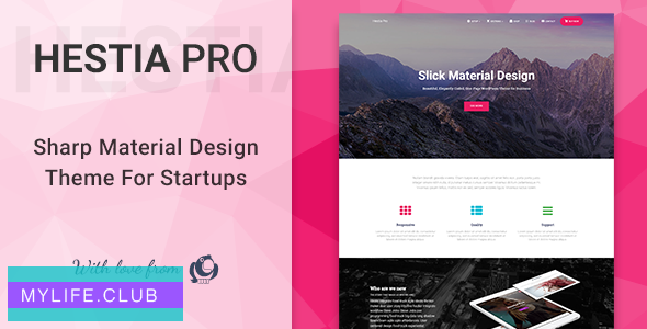 Hestia Pro v3.0.0 – Sharp Material Design Theme For Startups 【nulled】