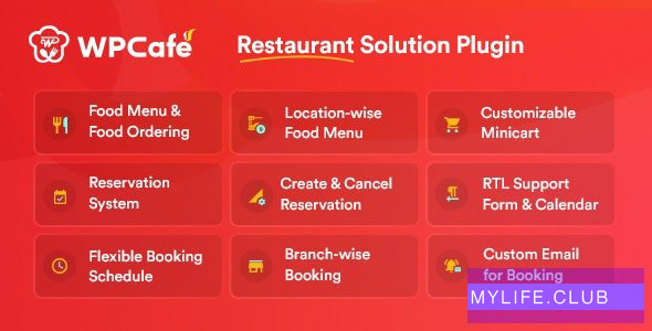 WP Cafe v1.4.5 – Restaurant Reservation, Food Menu & Food Ordering for WooCommerce