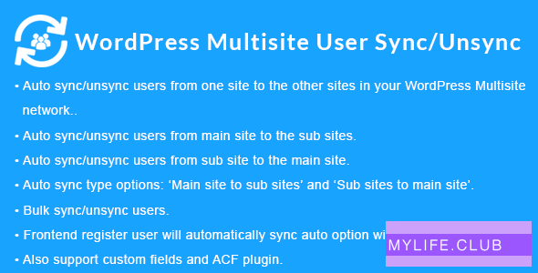 WordPress Multisite User Sync/Unsync v2.0 【nulled】