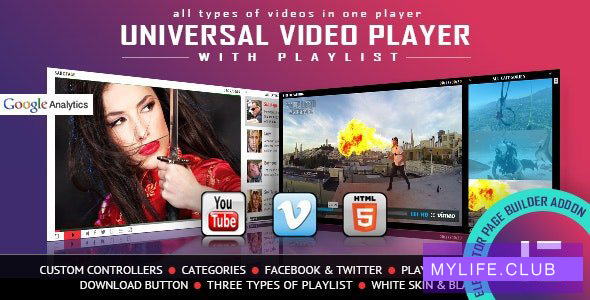 Universal Video Player v1.1 – YouTube/Vimeo/Self-Hosted – Elementor Widget