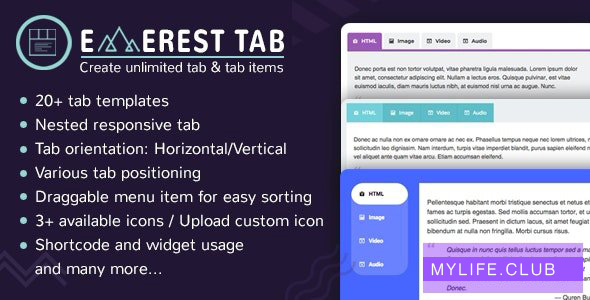 Everest Tab v1.1.8 – Responsive Tab Plugin For WordPress