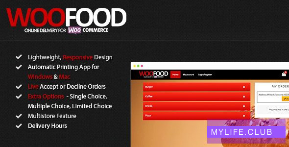 WooFood v2.6.5 – Food Ordering (Delivery/Pickup) Plugin for WooCommerce & Automatic Order Printing 【nulled】