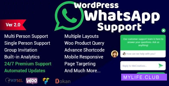 WordPress WhatsApp Support v2.0.9 【nulled】