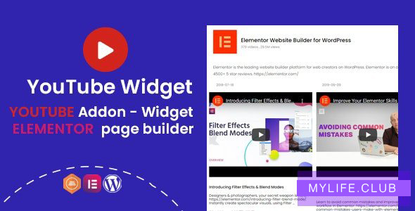 YouTube Widgets v1.0.1 – Addon for elementor page builder