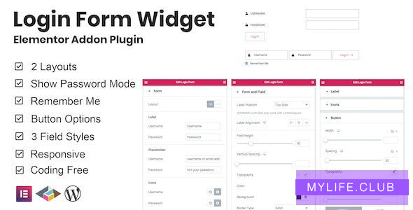 Login Form Widget Elementor Addon Plugin v1.0.1