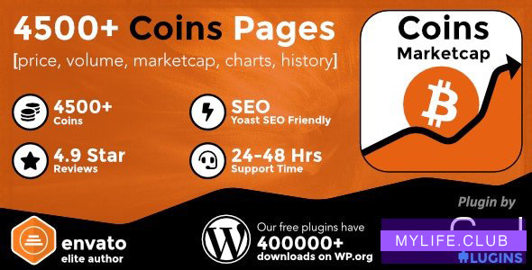 Coins MarketCap v4.0 – WordPress Cryptocurrency Plugin 【nulled】
