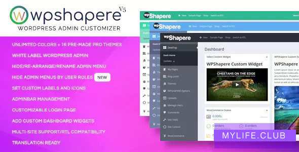 WPShapere v6.1.3 – WordPress Admin Theme 【nulled】