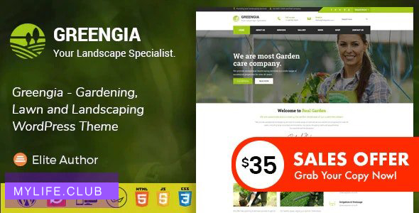 Greengia v2.1 – Gardening, Lawn and Landscaping WordPress Theme