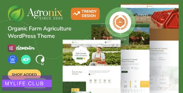 Agronix v1.0 – Organic Farm Agriculture WordPress Theme